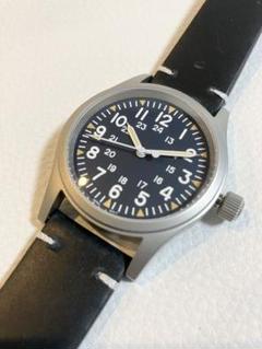 Militadoミリタリー 青文字盤 レザーベルト NATO2本付き 新品