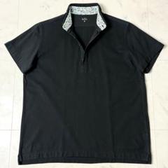 Paul Smith 襟裏花柄 半袖ポロシャツ M 黒