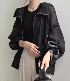 【ブラック】新品　シアーパーカー　シアージャケット　UVカット　日焼け対策　黒のサムネイル
