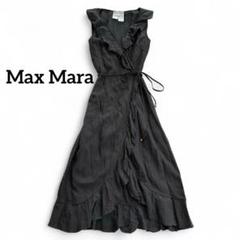 美品♡MaxMara クチートアマーノ ベルト付 ロング ジレ 黒 Lサイズ 美品♡MaxMara クチートアマーノ ベルト付 ロング ジレ 黒 L