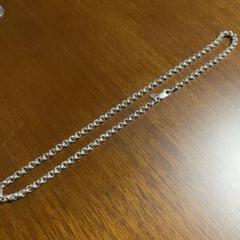 SAAD シルバー タタキ プレート 細角 チェーン ネックレス 55cm