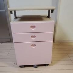 ☆コイズミデスク☆学習家具　袖机　ワゴン　ピンク　小学　中学　高校　ハート ☆コイズミデスク☆学習家具 袖机 ワゴン ピンク 小学 中学 高校