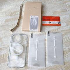 iPhone14 Pro Max クリアグリッター ケース、フィルム2枚