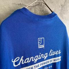 ギルダン 古着 アメリカ輸入 Tシャツ 半袖 両面プリント 企業系 青 Lサイズ