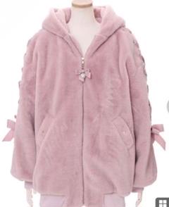 新品タグ付き♡リズリサ♡ うさみみレースアップスリーブパーカー♡ピンク♡ リズリサうさみみレースアップスリーブパーカー トップス