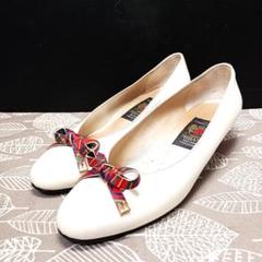 美品】MIHAMA ローファー（23.5）リボンパテントレザー日本製茶