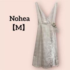 Nohea チェック柄 ジャンバースカート レース ベージュ Mサイズ