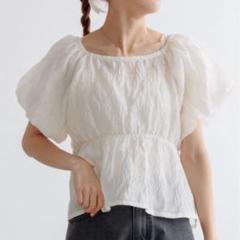 flower papillon puff blouse～パピヨンパフブラウス