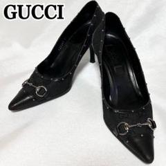 GUCCI グッチ パンプス オープントゥ ブラック エナメル GUCCI グッチ エナメル オープン トゥ パンプス ブラック系 35.5