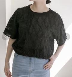 新品未使用美品　sumi style アシメレースTシャツ ブラック　フリー