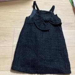 ZARA kidザラキッズ黒いツイードワンピース フリル付き116