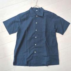 【UNIQLO】ユニクロ　メンズ　半袖シャツ　M　ネイビー　廃盤品　春夏
