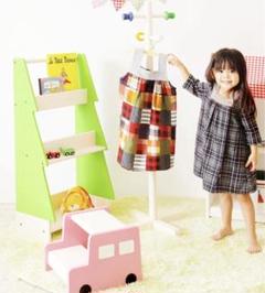 ピックスステップ naKIDS 幅33cm 踏み台 ピンク　子ども 天然木　市場