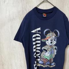 DISNEY ディズニー 古着 tシャツ ミッキー 紺 ネイビー