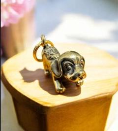 真鍮　犬　キーホルダー ゴールド　dog　キーリング