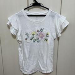 GAP 花柄刺繍 フリル袖Tシャツ
