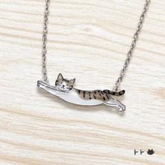 ◇即日発送◇Sitting Cat 白猫 黒猫 ネックレス【MIP1177】