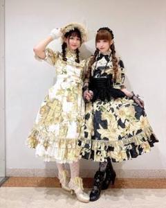 超美品☆Victorian maiden　裾シャーリング花柄エプロン風スカート ヴィクトリアメイデン 裾シャーリング花柄エプロン風スカート