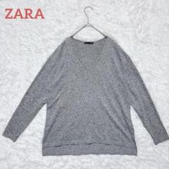 【ザラ】長袖シャツ　キラキララメ　カットソー　レディース