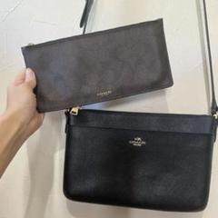 極美品 COACH ブラック ショルダーバッグ サコッシュ ポーチ 財布
