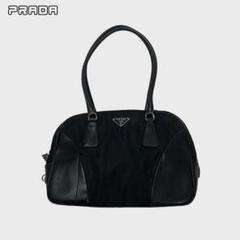 ◯PRADA プラダ ボーリングバッグ ハンドバッグ レザー 色 白 黒 ◯PRADA プラダ ボーリングバッグ ハンドバッグ レザー 色 白 黒