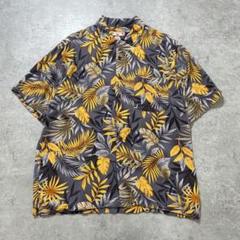 カリビアンジョー アロハシャツ リーフ ヤシ 総柄 レーヨンL【SS016】