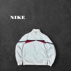 NIKE ナイキ トラックジャケット 刺繍ロゴ スウォッシュ ライトグレー 古着