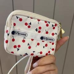 未使用  レスポートサック  ディズニー ポーチ ピンク チェリー さくらんぼ 新品未使用 】レスポートサック チェリー柄 さくらんぼ ポーチ