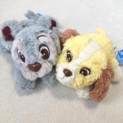 上海ディズニー　レディ＆トランプ　ふわふわぬいぐるみ　キーホルダー　わんわん物語