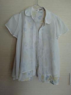 pion ponette 半袖シャツ M ホワイト フラワー柄