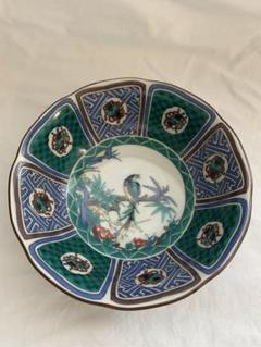 新品未使用品九谷焼松月窯花鳥絵図絵変わり銘々皿 九谷焼 大皿 松月窯 古九谷花鳥絵図 飾皿 絵皿 飾皿 美術品