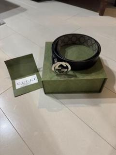 GUCCI リバーシブル レザー ベルト(インターロッキングG バックル)正規品
