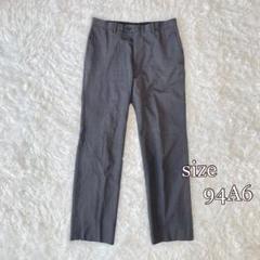 スーツスラックス（93A6）グレー系　ストライプ柄　　オフィスカジュアル