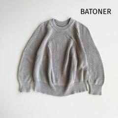 【バトナー】BATONER フェードカラーアイコンクルーネック ニット S リブ BATONER(バトナー) フェードカラーアイコンクルーネックニットBN