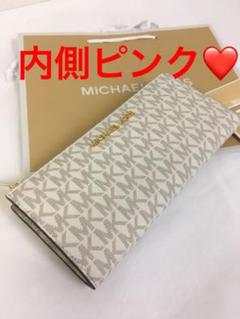 ♡新品♡マイケルコース 長財布 人気! 可愛い バニラ ピンク♡L字ファスナー♡