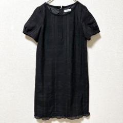 エニィスィス　チェック柄ワンピース　レースフリル　バックファスナー　ブラック　2