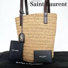 ■極美品■サンローラン　トートバッグ　パニエ　ラフィア　かごバッグ　579518 □極美品□サンローラン トートバッグ パニエ ラフィア かご