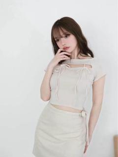 アンドマリー　半袖　トップス　ピンク　ANDMARY Bebe ribbon andmary Bebe ribbon tops アンドマリー - メルカリ