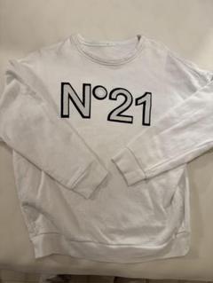 N°21 ヌメロヴェントゥーノ 切替レース スウェット 白 桃 黒 40 L N°21 ヌメロヴェントゥーノ 切替レース スウェット 白 桃 黒 40 L
