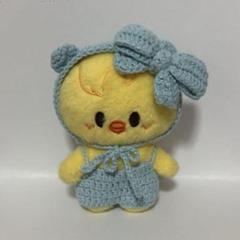 SKZOO 10cm ぬい服 リボン サロペット　ポガリ　スキズ　 水色　くま耳