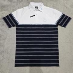 【未使用】FJ フットジョイ　ポロシャツ　S　白　ネイビー　ボーダー　GOLF