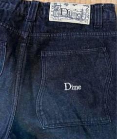 Dime ブラックデニム　パンツ　正規品　白ステッチ Dime Baggy Denim Pants / BLACK WASHED (ダイム デニムパンツ