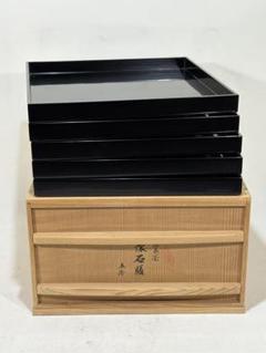 輪島塗 天然木 懐石膳 五客 美品 共箱 茶道 懐石道具 送料込