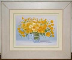 真作】絵画 作者不詳 サイン有 油彩 花 逸品 S140 - メルカリ
