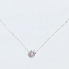 再販✨ジルコニアクリスタル 一粒 ネックレス シルバーチェーン 大人可愛い 華奢