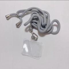 スマホストラップ ショルダー スマホ グレー ナイロン製 携帯ストラップ