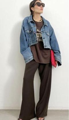 デニムブルー クロップドジャケット フリーサイズ　レッドカード デニムブルー クロップドジャケット フリーサイズレッドカード