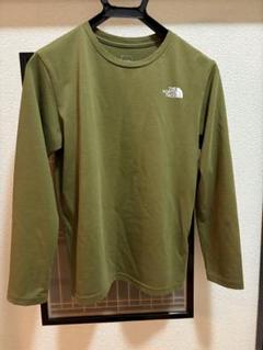 ノースフェイス スクエアロゴ長袖Tシャツ 150cm 美品 カーキ系