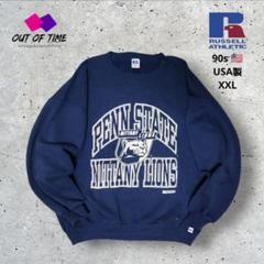 90sUSA製RUSSELLラッセル カレッジ スウェット XXLネイビー