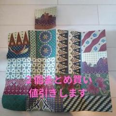ジャワ島東部　ガジ村　ヴィンテージ／オール工程ハンドメイド更紗 バティック(ジャワ更紗) 格子模様のソロ産バティック(bt0018